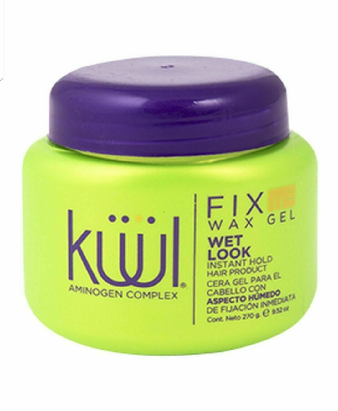 Kuul Fix Me Hair Wax Gel Aminogen Complex Wet Look Instant Hold 9.52 oz