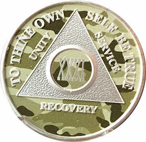 31 Year AA Medallion Camo Silver Plated Camouflage Color Chip