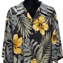 Tommy Bahama Mens Hawaiian Shirt Size XL Golden Yellow Hibiscus Floral A... - $49.09