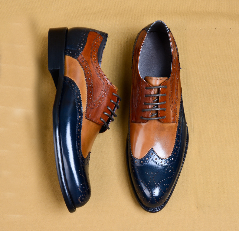 Multi Color Men's Oxford Shoes Full Brogue Premium Quality Leather ...