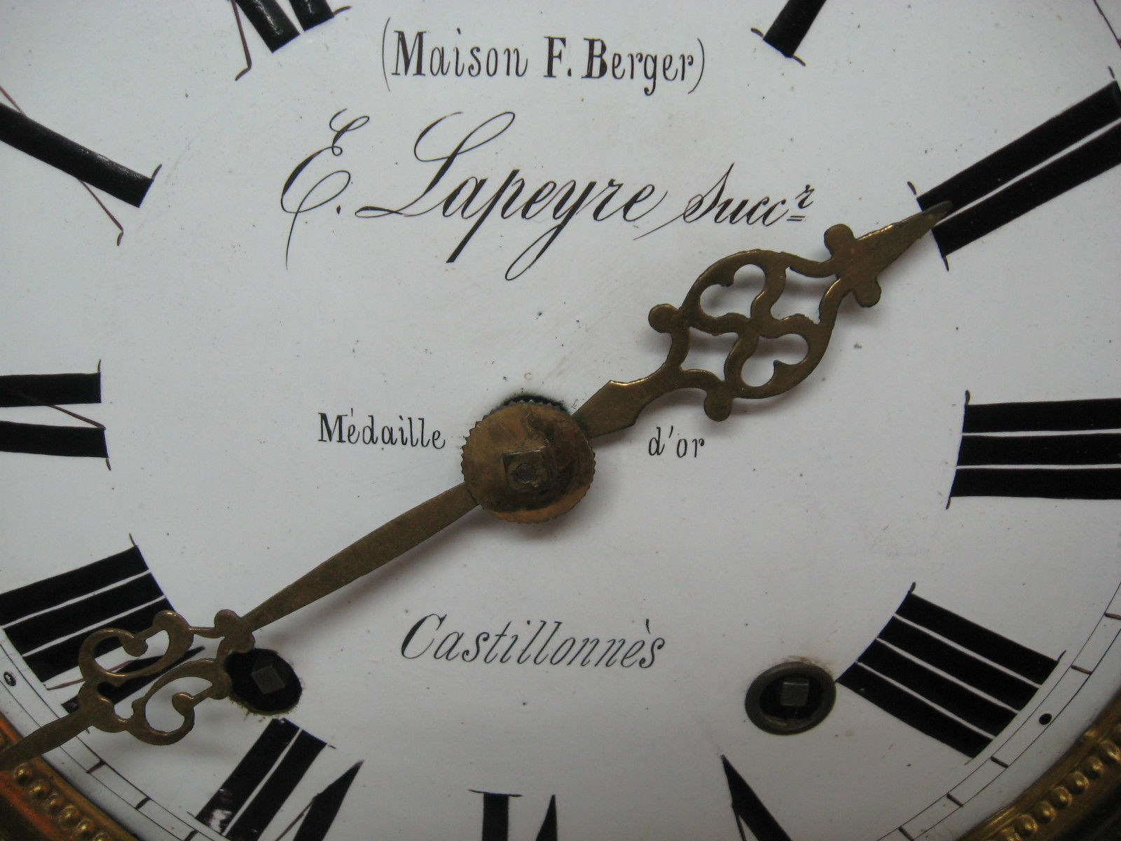 VTG ANTIQUE FRENCH PENDULUM COMTOISE OR MORBIER MECHANICAL CLOCK PARTS