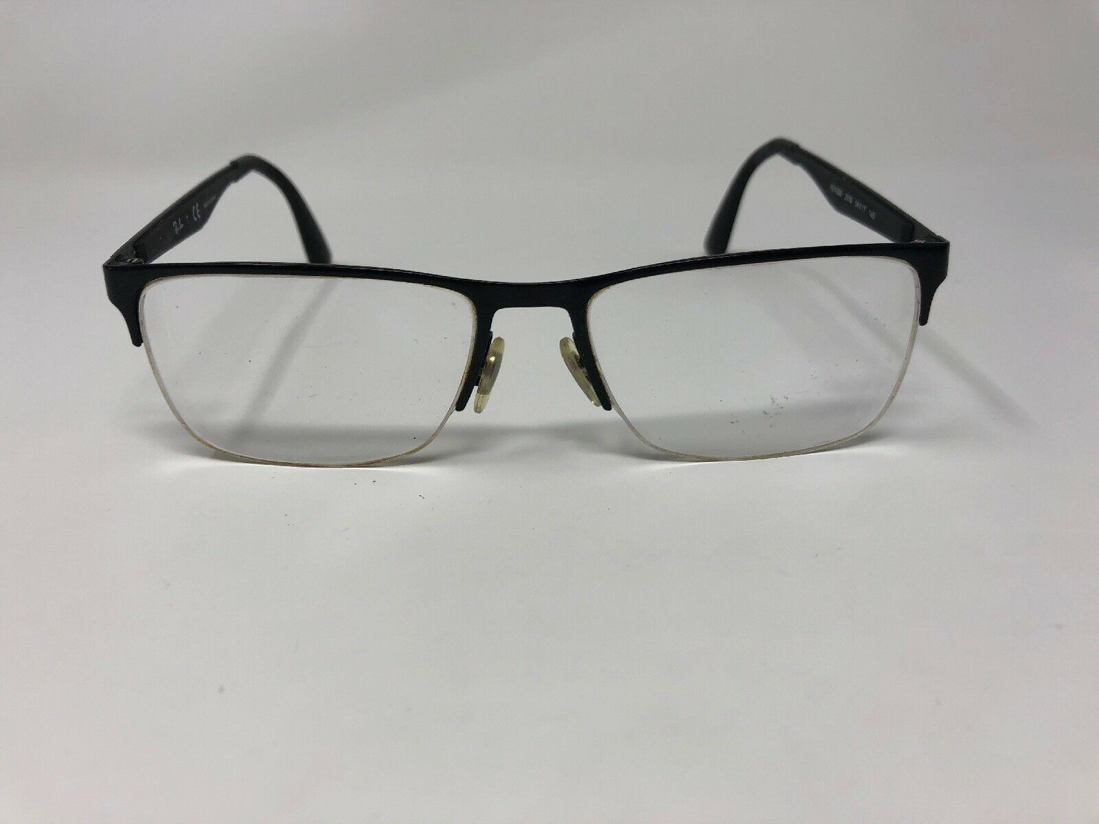 RAY-BAN Eyeglasses Frame RB6335 2503 Half Rimless 54-17-145 Black Matte ...