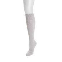 Muk Luks Women&#39;s Knee High Cable Sock Light Gray 1 Pair - $13.99