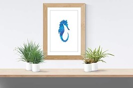 Watercolor Blue Seahorse - Art Print - Various & Custom Sizes Available - $4.50