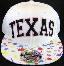 City Hunter Texas White Paint Spots Men&#39;s Adjustable Snapback Baseball Cap - $14.95