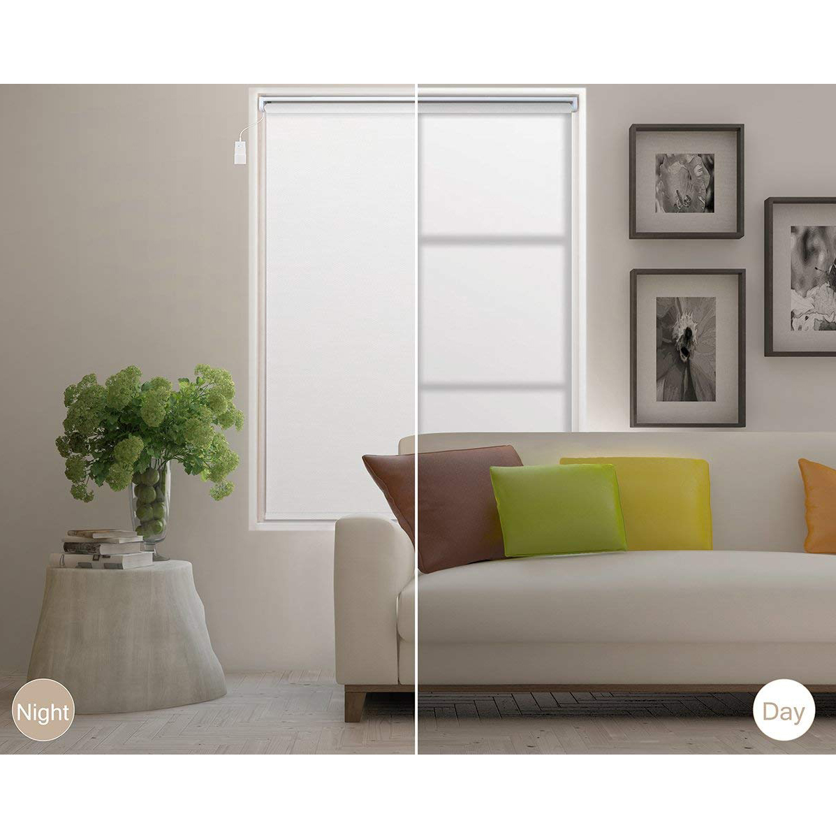 Battery Powered Motorized Roller Blinds Electric Roller Shades Remote