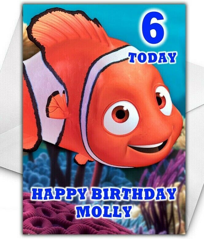 FINDING NEMO Personalised Birthday Card - Large A5 - Disney's Finding ...