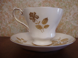 Tcs142 royal grafton fine bone china teacup   saucer gold on white  1  thumb200