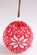 Knit Fair Isle Alpine Flower Design Christmas Ball Ornament NWT image 5