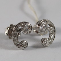 SOLID 18K WHITE GOLD EARRINGS, ETHNYC STYLE WITH DIAMONDS, DIAMOND MADE IN ITALY image 2