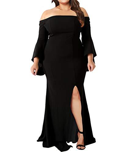 Urchics Womens Plus Size Off Shoulder Party Dress Mermaid Evening Gown ...