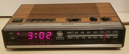Vintage General Electric Alarm Clock AM/FM Radio GE 7-4624B Faux Woodgrain  - $32.98