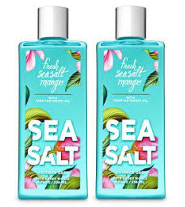 Primary image for Bath & Body Works Fresh Sea Salt & Mango Shower Gel w Monoi Oil 8 oz x2