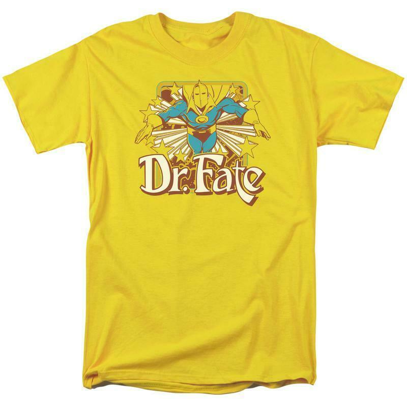 Dr Fate T-shirt retro 80s DC comic book cartoon superhero gold tee ...