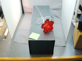 Waterford Fleurology 14.5&quot; Long Stemmed Red Rose Figurine Sculpture NEW #1 - $124.99