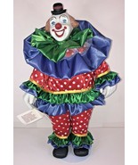 Circus Parade Clown Collection Porcelain Clown Doll Red White Polka Dot ... - $24.72