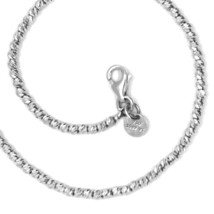 18K WHITE GOLD CHAIN FINELY WORKED SPHERES 2 MM DIAMOND CUT BALLS, 18", 45 CM image 1
