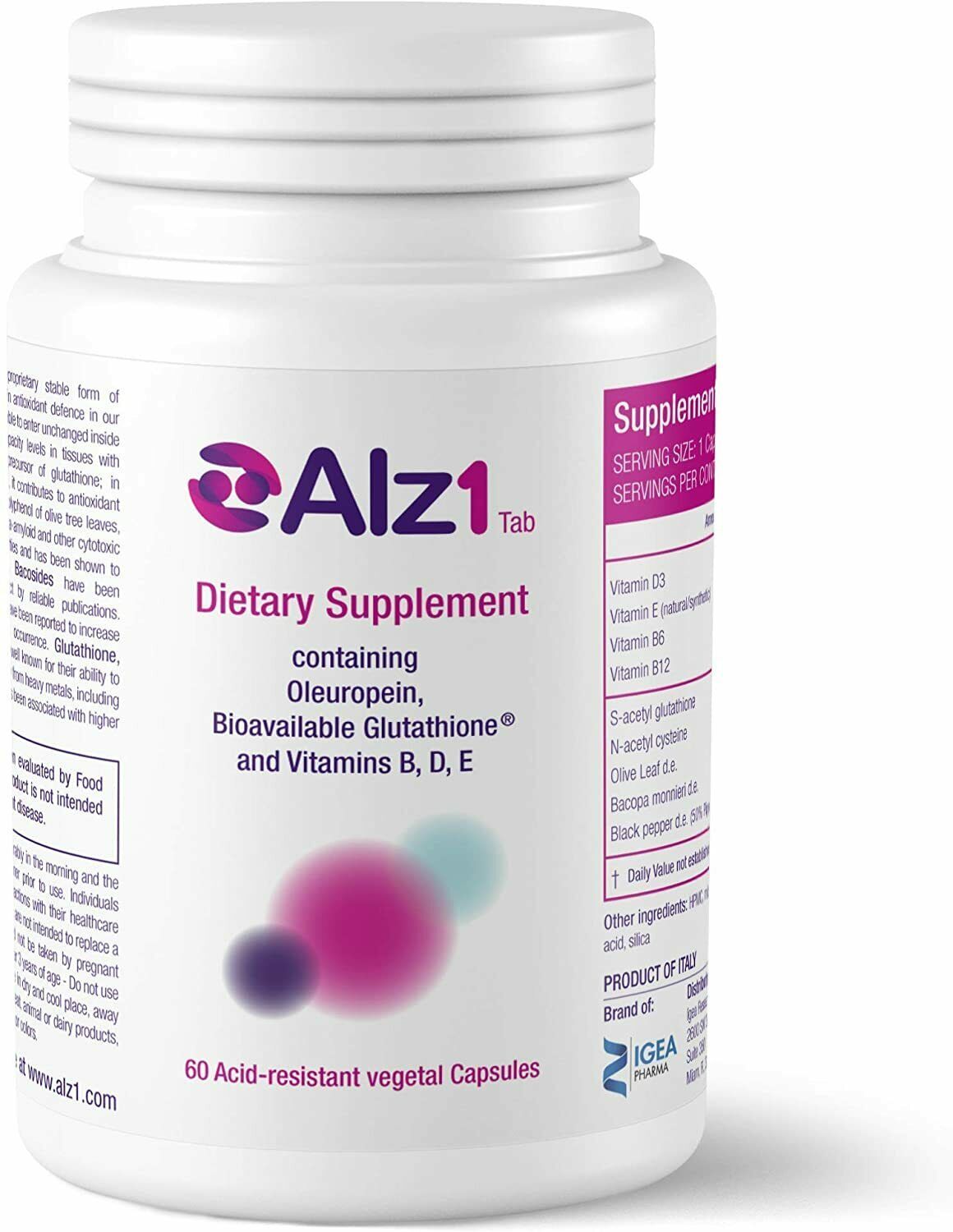 ALZ1 Dietary Supplement Protection Against Neurodegeneration -60 Caps
