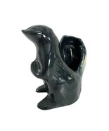 Vintage Unmarked Horton Ceramics Skunk Planter Black White 6.5&quot; Tall - $28.71