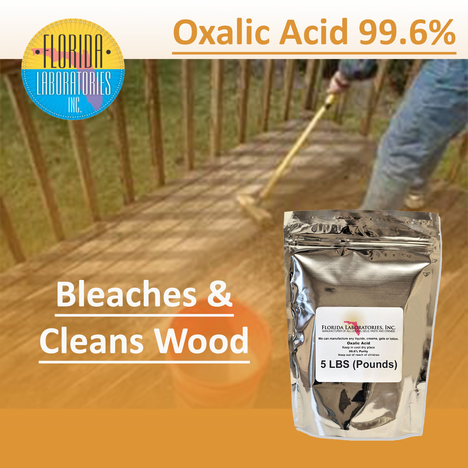 OXALIC ACID 99.6% Pure, 5 Lbs, Rust Remover, Wood Bleach ...