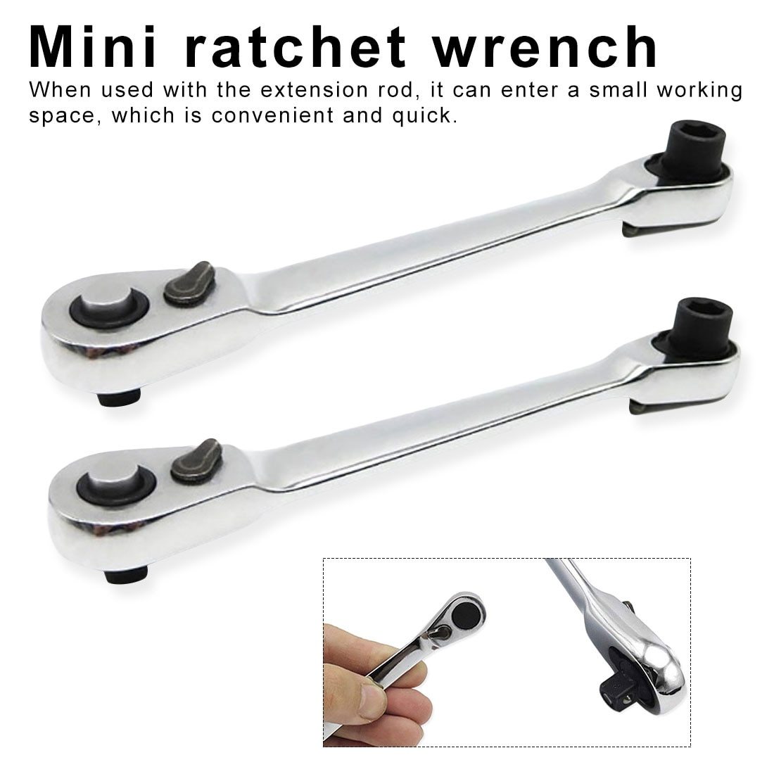 1/4"Mini Ratchet Wrench Double Ended Torque Small Fly Socket Wrench