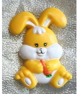 Super Cute Yellow Bunny Rabbit Brooch 1970s vintage - $12.30