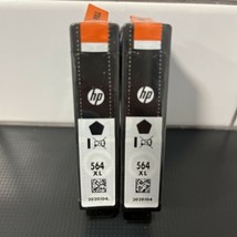Two (2) HP 564XL Black Ink Cartridge, High Yield  OEM Exp. 04/2020 No Box Sealed - $22.50