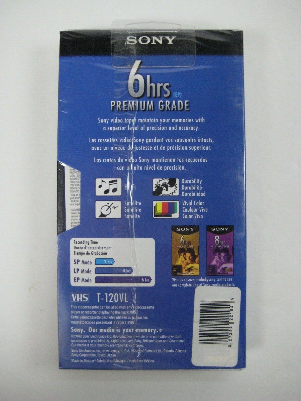 Sony VHS 8hrs Standard Grade T-160 Videocassette 7 Pack