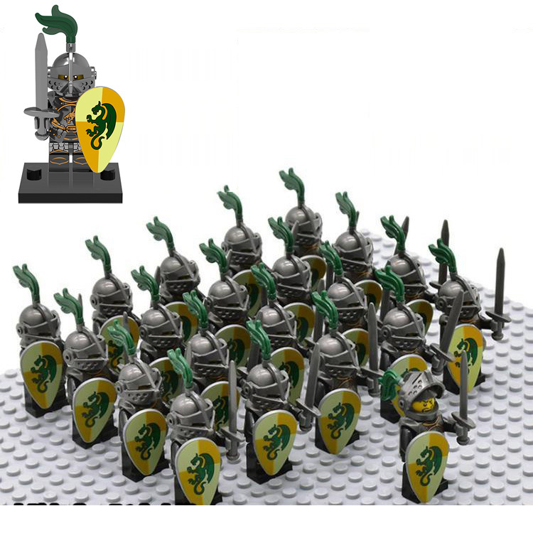 21pcs/set Medieval Castle Armored Dragon Knight  Minifigures Bricks BuildingToys