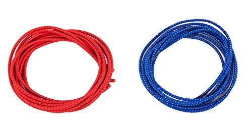 Elastic No Tie Shoelaces for Adults and Children (2-Pack) Red and Blue