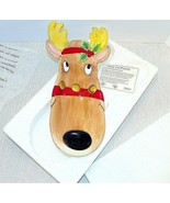 Fitz &amp; Floyd Snack Therapy Hand Painted Christmas Reindeer Serving Tray ... - $16.99