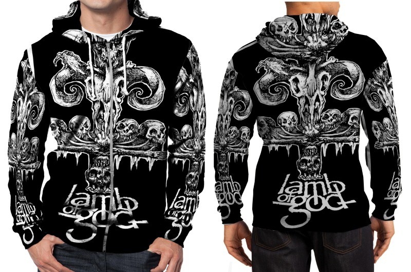 Lamb Of God poster Hoodie Zipper Fullprint Men - Hoodies & Sweatshirts