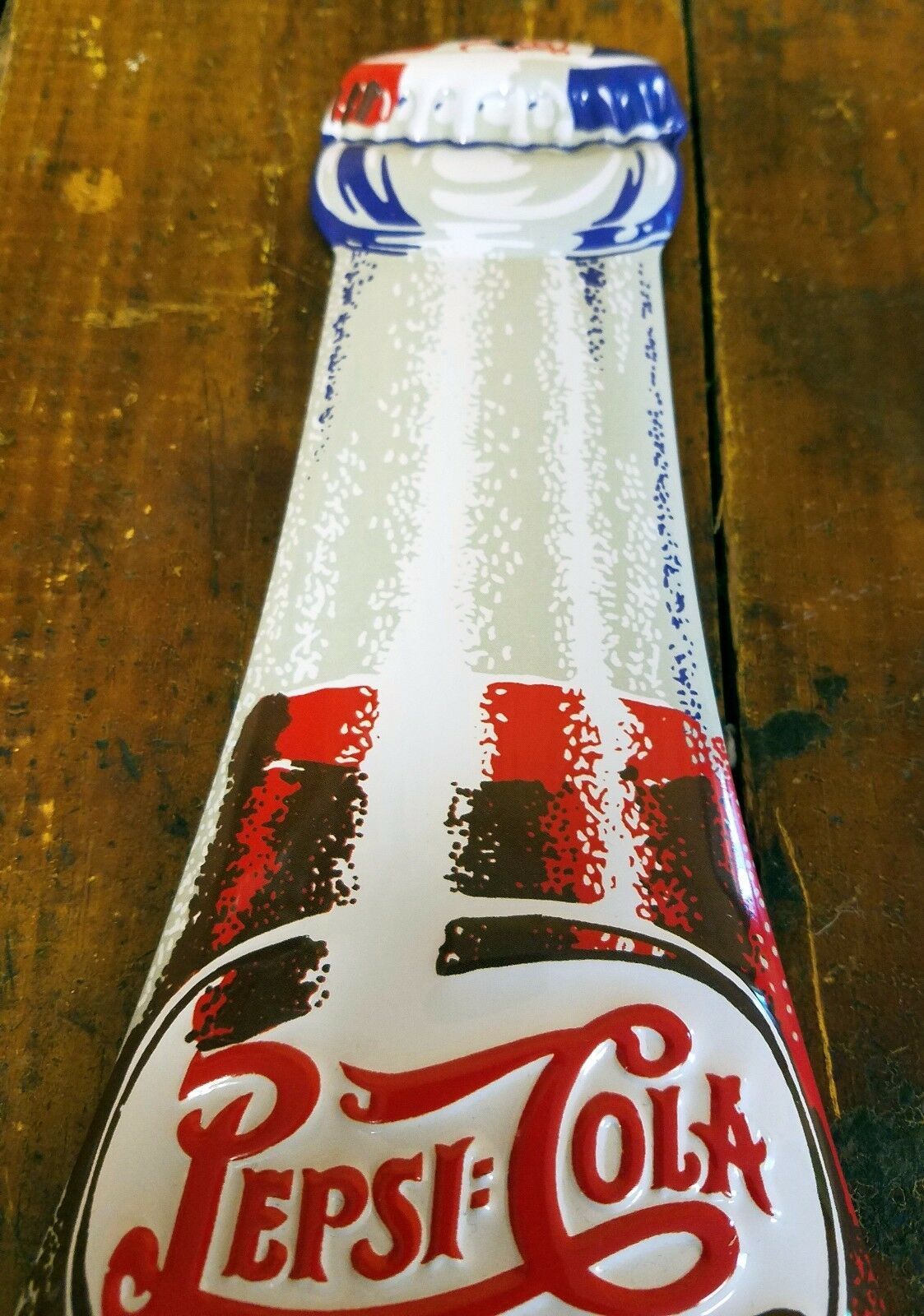 Pepsi Cola 12 Oz Bottle Double Dot Logo Highly Embossed Metal 