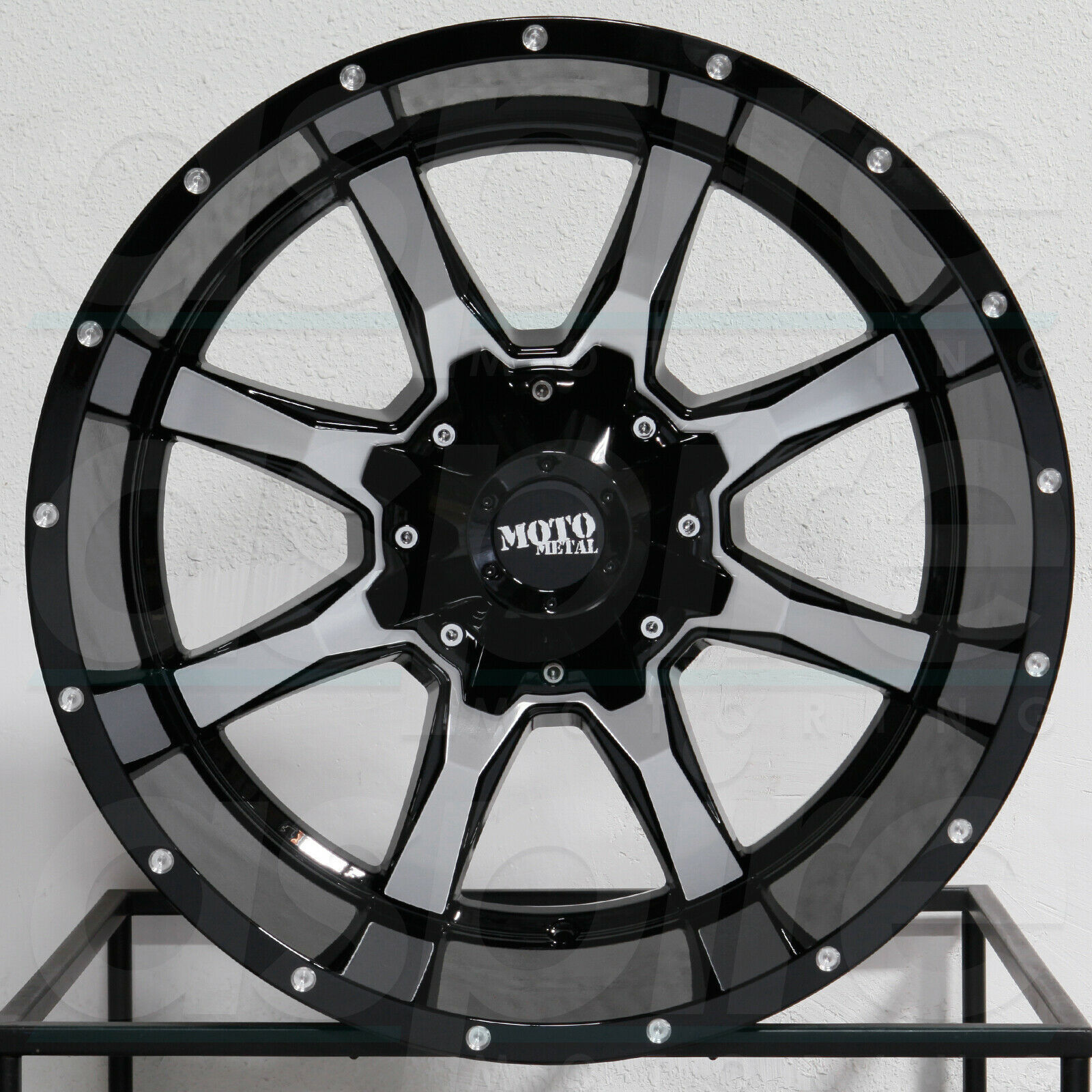 20x12 Moto Metal MO970 8x170 -44 Black Machine Wheels Rims Set(4) - Wheels