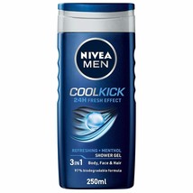 NIVEA Men Body Wash Cool Kick with Refreshing Icy Menthol, Shower Gel, 250ml (1) - $14.10