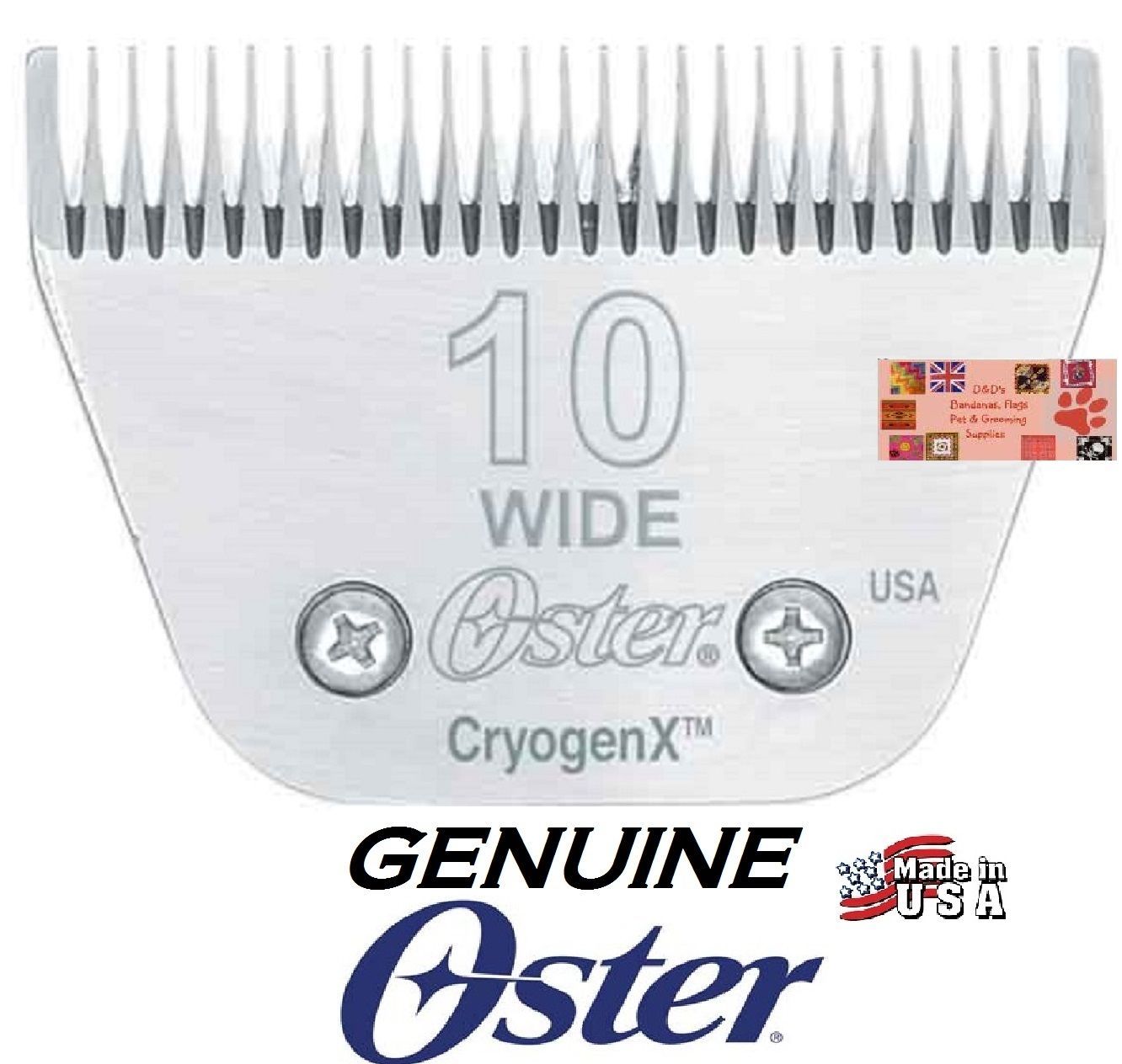 GENUINE Oster A5 Cryogen-X 10 WIDE BLADE*FitMost Andis,Wahl Clipper PET GROOMING
