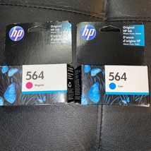 Genuine HP 564 Cyan & HP 564 Magenta Ink Cartridges NIB Exp 2020 - $23.36
