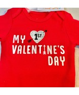 Carters Red Newborn Bodysuit My 1st Valentine&#39;s Day Snaps Long Sleeves NWT - $14.60