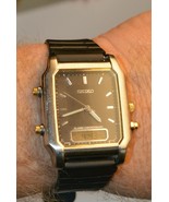 Rare SEIKO V072-5059 R1 Alarm Chronograph Analog/Digital Quartz Men&#39;s Watch - $140.21