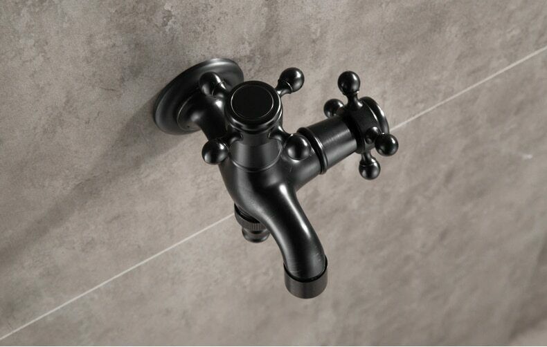 Outdoor Garden Faucet Black Oil Rubbed Bronze Water Tap Multi Hose