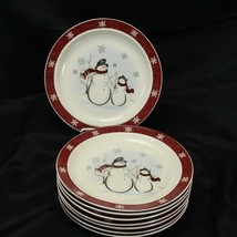 Royal Seasons Snowman Christmas Dinner Plates 10.25&quot; Lot of 8 - $58.79