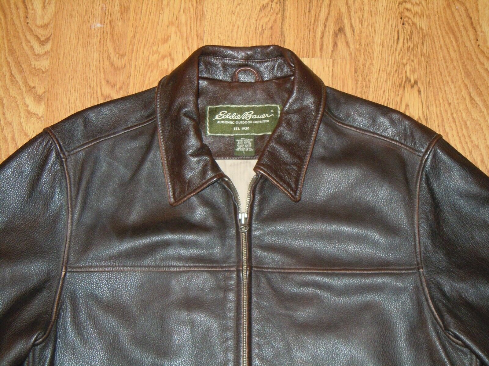 Eddie Bauer Brown Leather Dress Jacket Size and 50 similar items