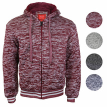 Men's Athletic Soft Sherpa Lined Fleece Zip Up Hoodie Sweater Jacket