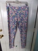 LuLaRoe Blue Floral Wave Print Leggings Size Tall and Curvy Women's NWOT - $28.22