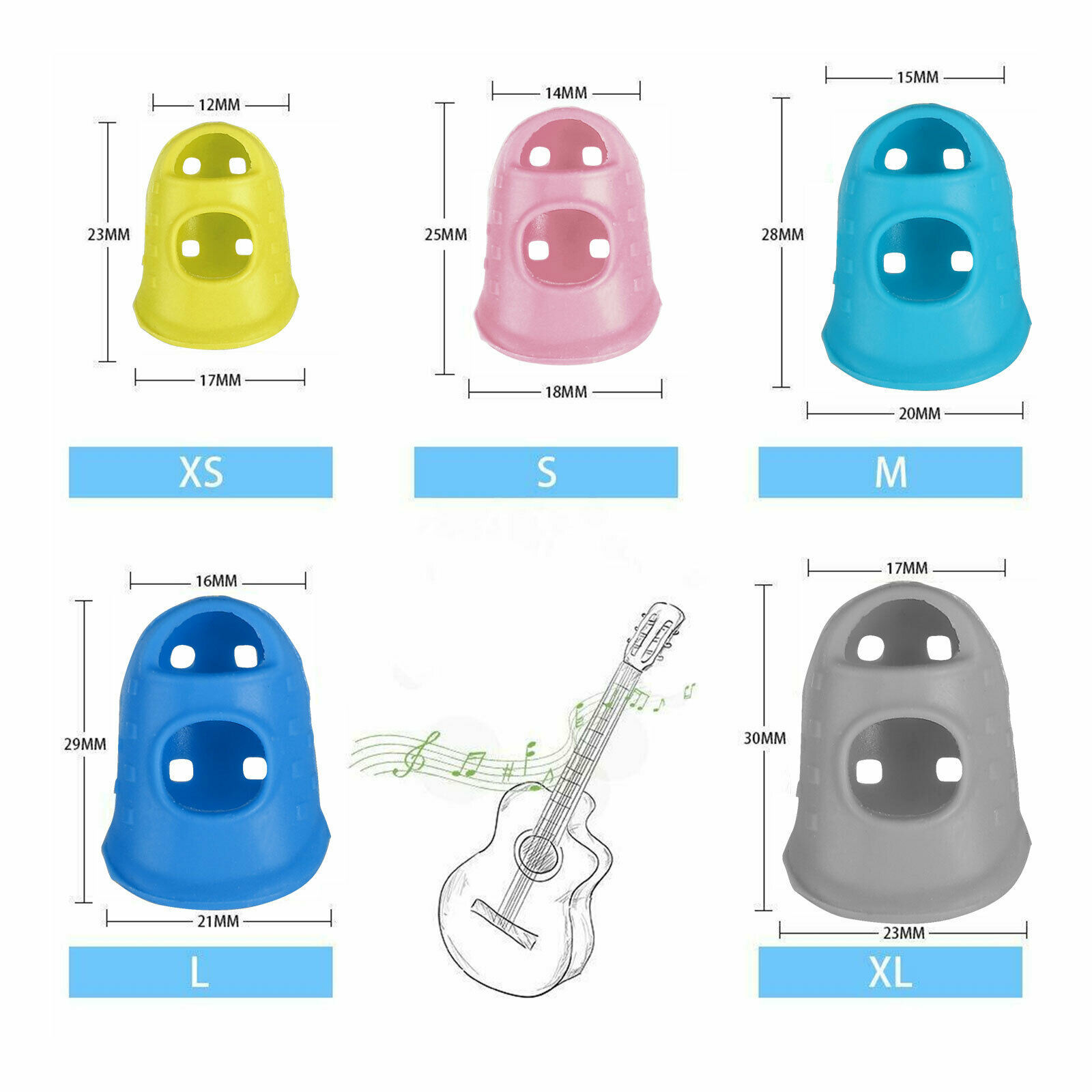 35x Soft Silicone Finger Protector Fingertip Covers Caps+ ...