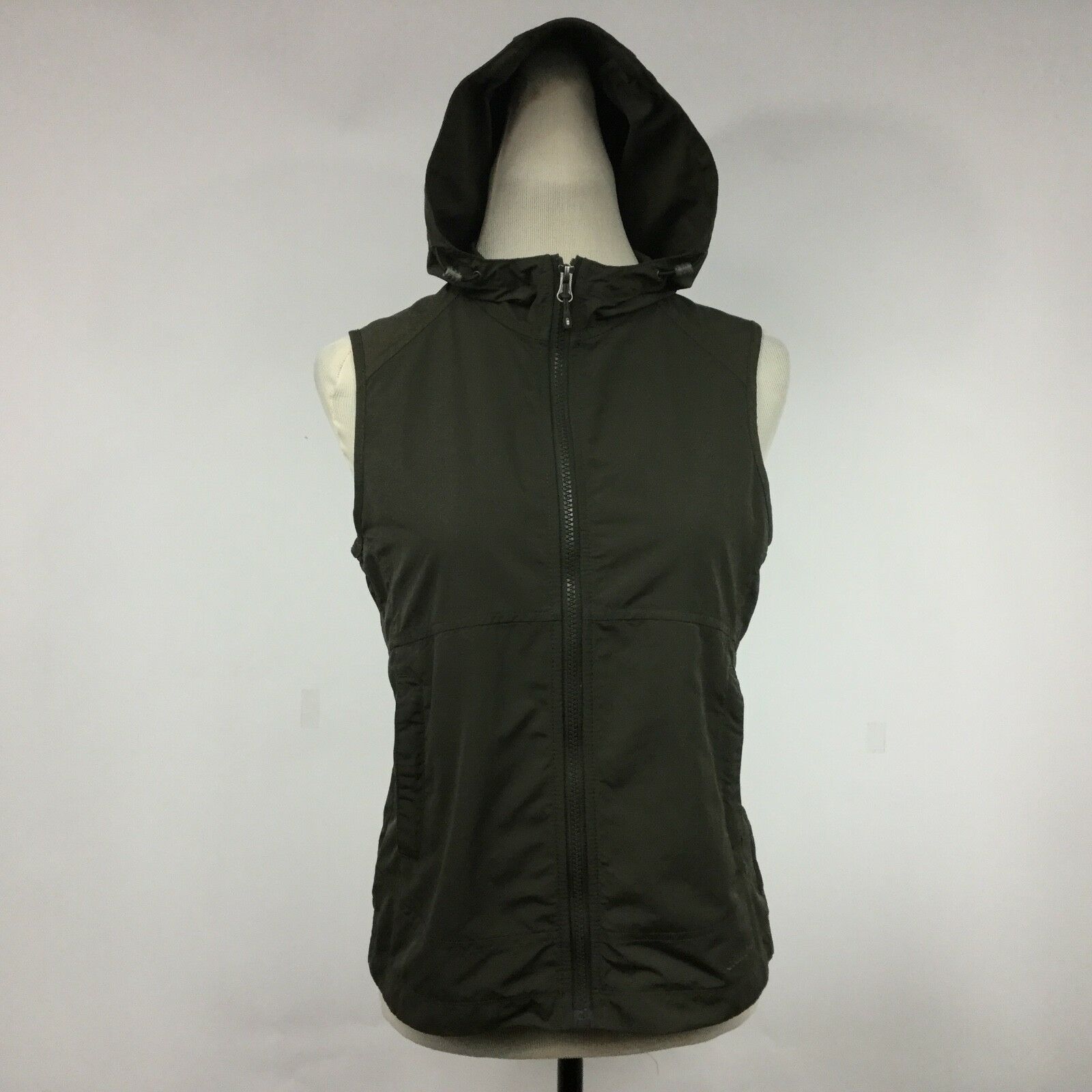 Eddie Bauer Women Vest Utility Full Zip Hooded Sleeveless Jacket Green Size S Coats & Jackets