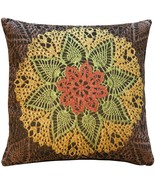 Pillow Decor - Crochet Flower 19x19 Tapestry Pillow - $79.95
