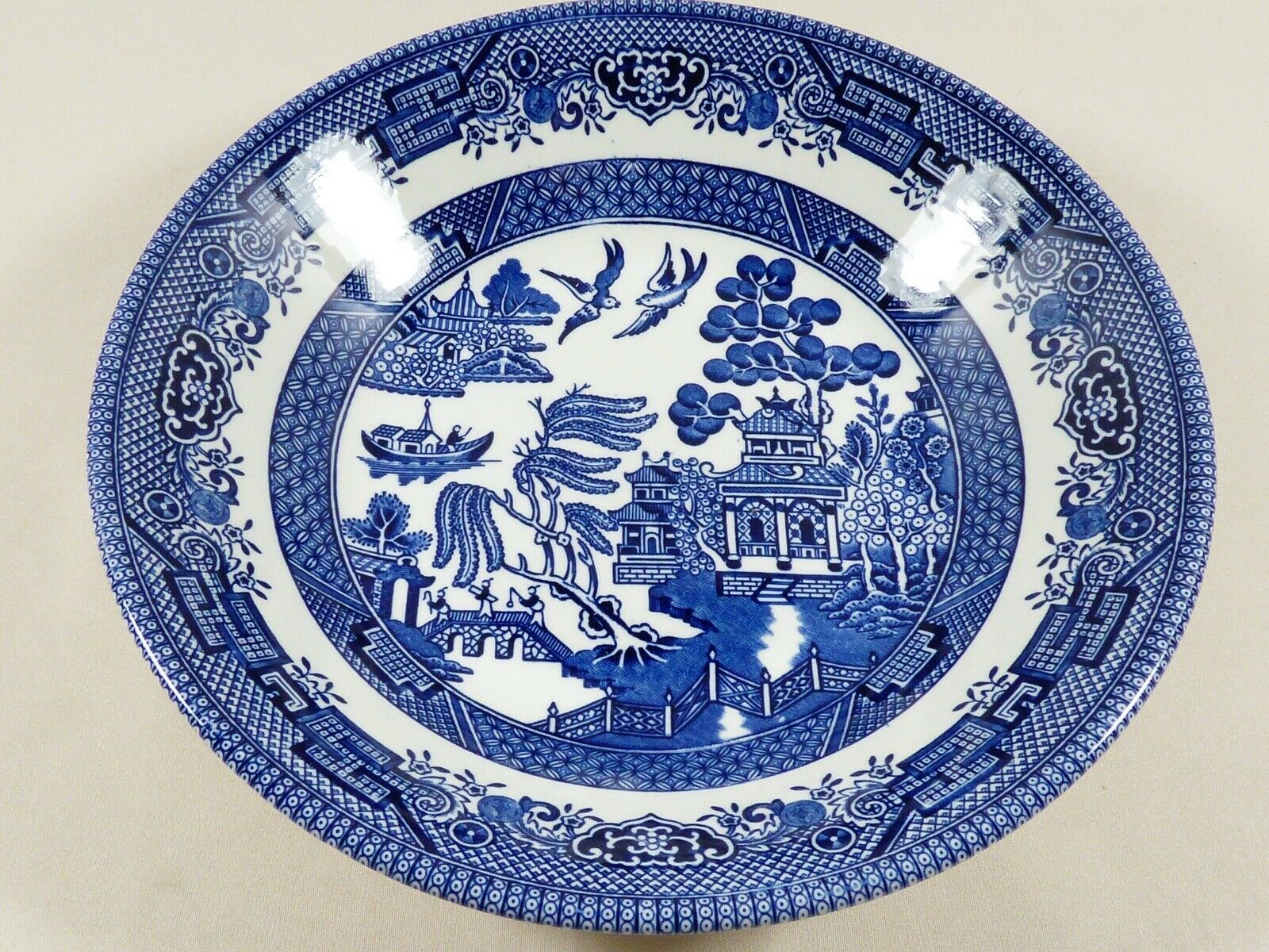 Churchill Blue Willow Soup Bowl Made in England 7 3/4" - $29.70