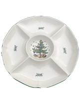 Nikko Christmastime 5-Section Divided Serving Platter Hors D&#39;Oeuvre Japan - $29.69