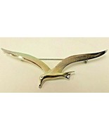 Vintage Seagull Bird Pin Brooch Silver Minimal - $9.50